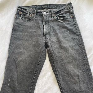 Black straight jeans.